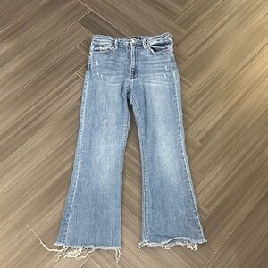 Just Black Denim Wide-Leg Frayed Hem Jeans